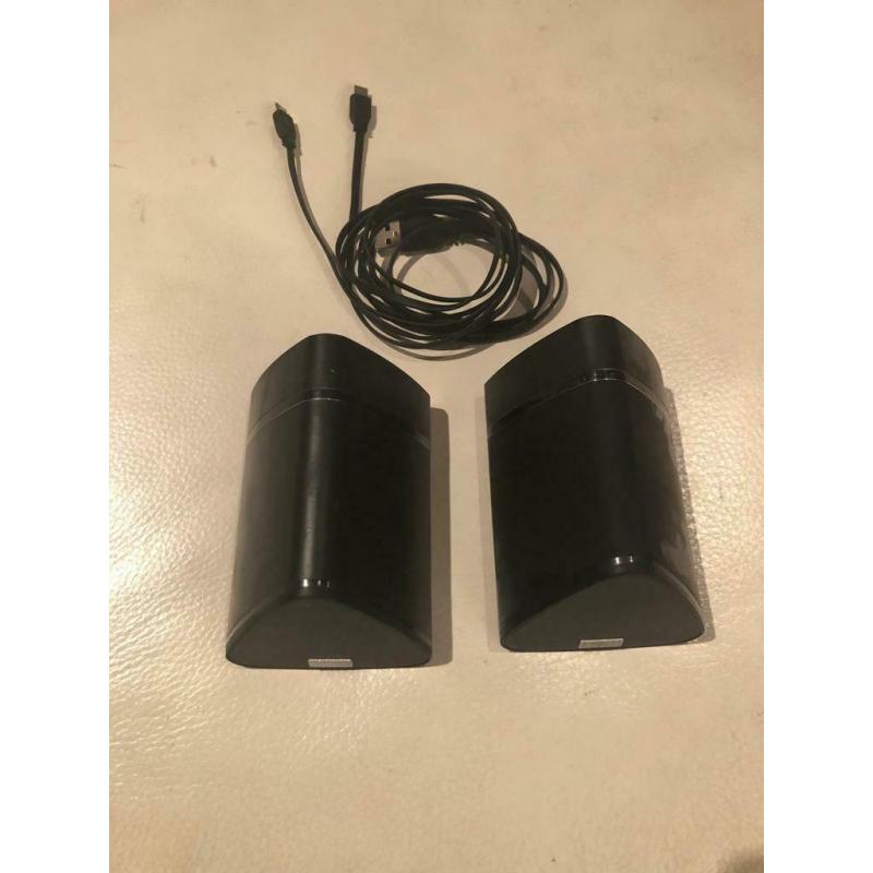 Portable Wireless Bluetooth Stereo Speakers - August MS515 - Two Unit Stereo Set