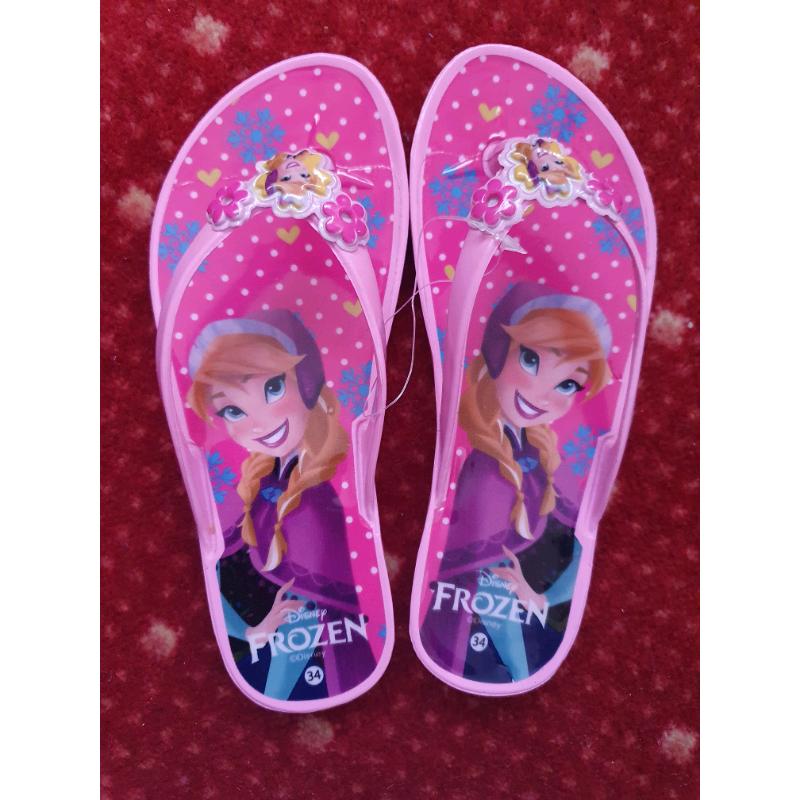 Kids Disney frozen flip flops sandals beach