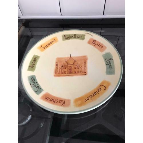 Large hand painted Indian spice inspired plates