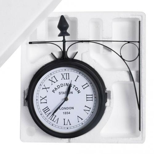 Vintage Paddington Outdoor Wall Clock Station Steel Garden Double Side WQ13669