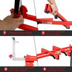 Universal Mitre Saw Stand Folding Saw Frame Compact Tool Adjustable With Wheels TL35285RE