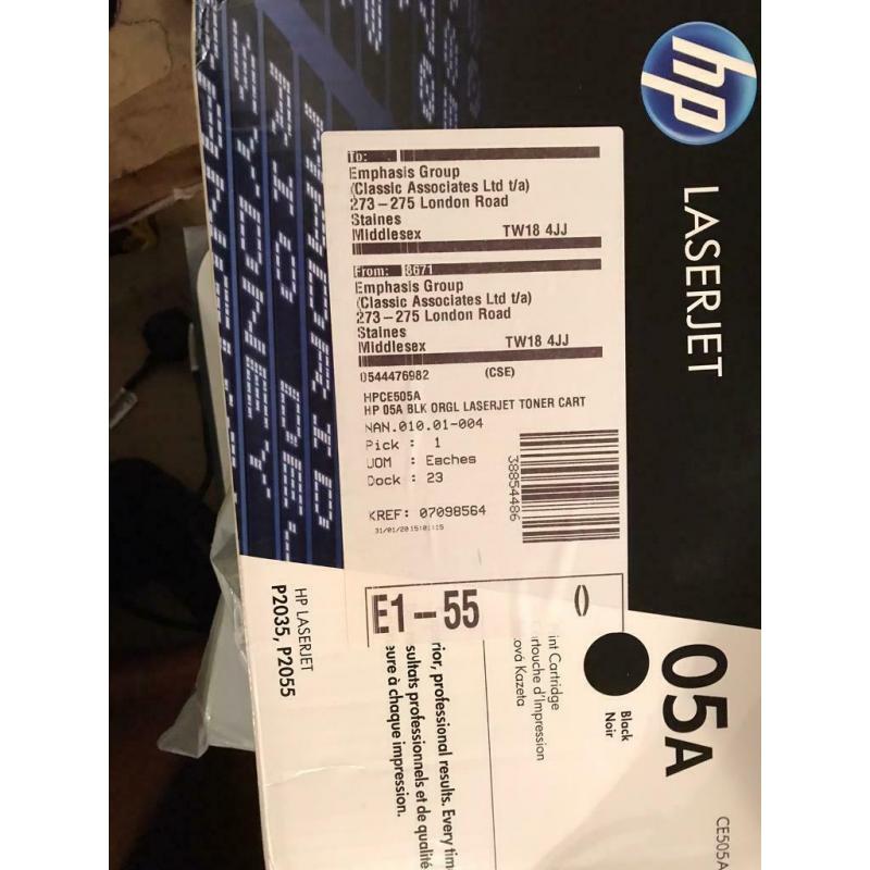 HP Lazer printer and cartridges