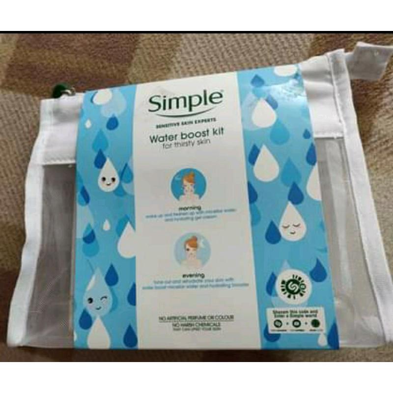 Simple water boost skincare set, large size BNWT