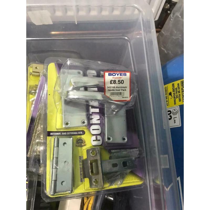 Assorted doorhandles hinges and locks