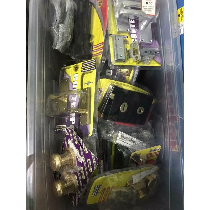 Assorted doorhandles hinges and locks
