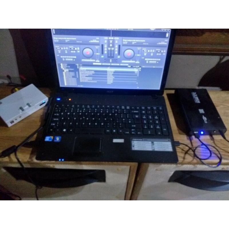 DJ Laptop Acer with 24bit Sound Blaster plus HD with over 37,500 Tunes