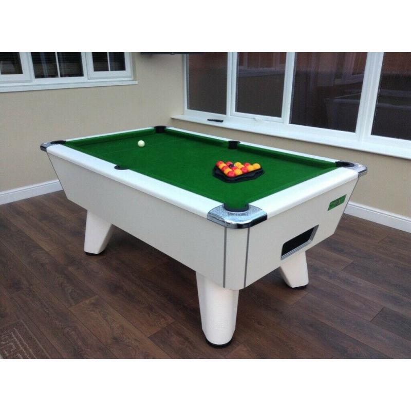 WHITE SUPREME POOL TABLES 6 BY 3 NEW IN STOCK