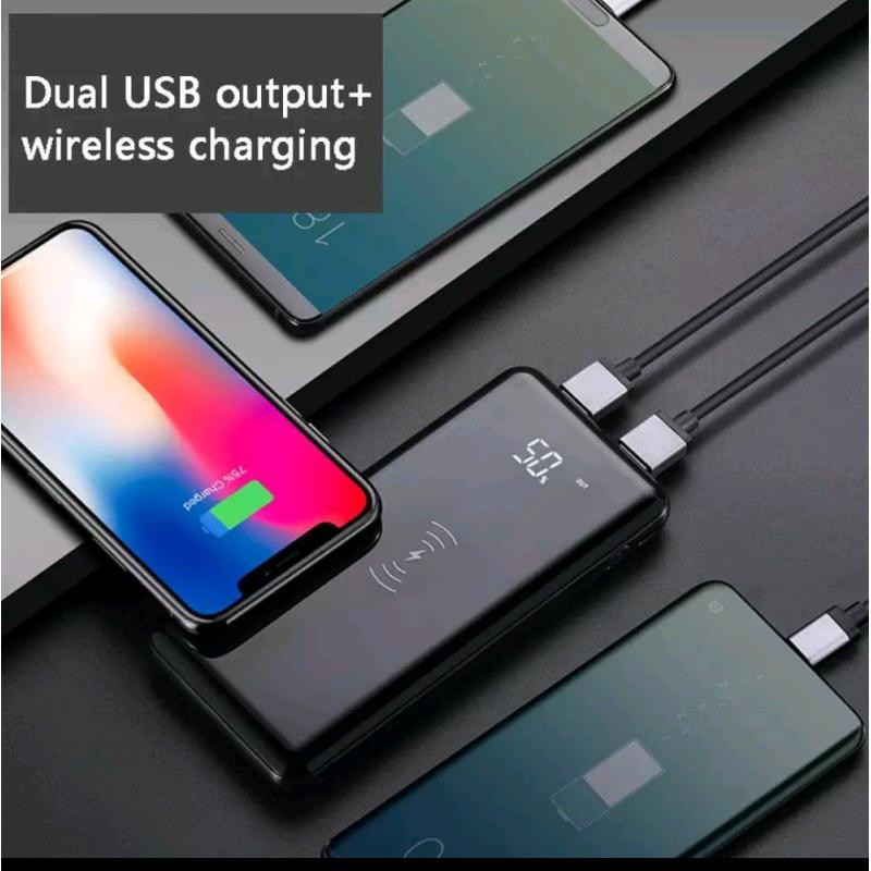 Qi Wireless 30000mah Power Bank Wireless Charger For iPhone Samsung