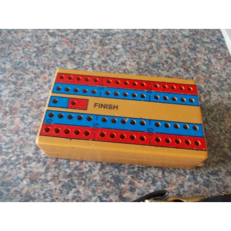 Travel set Backgammon chess cribbage dominoes and checkers good condition
