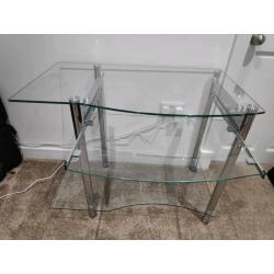 Glass computer desk