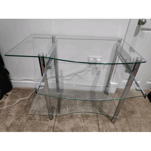 Glass computer desk