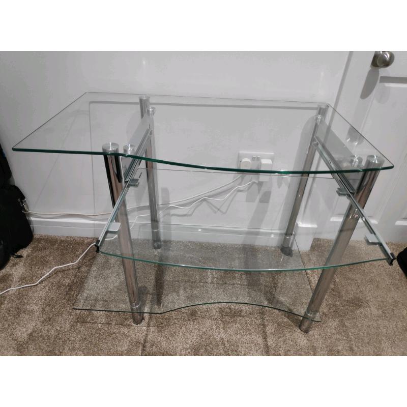 Glass computer desk