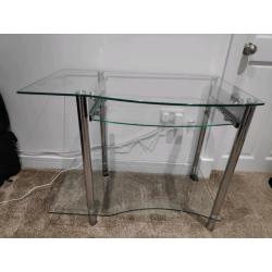 Glass computer desk