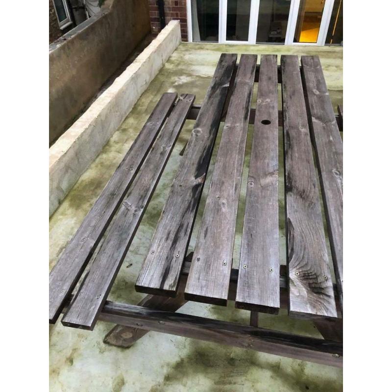 Wooden picnic table