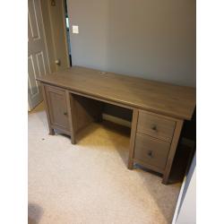 Large desk with drawers and cabinet pedestal