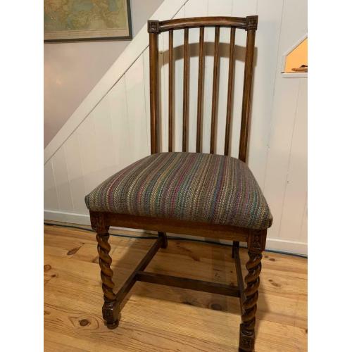 4 Edwardian walnut dining chairs