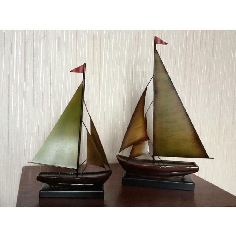 Handmade metal sailing ships -New
