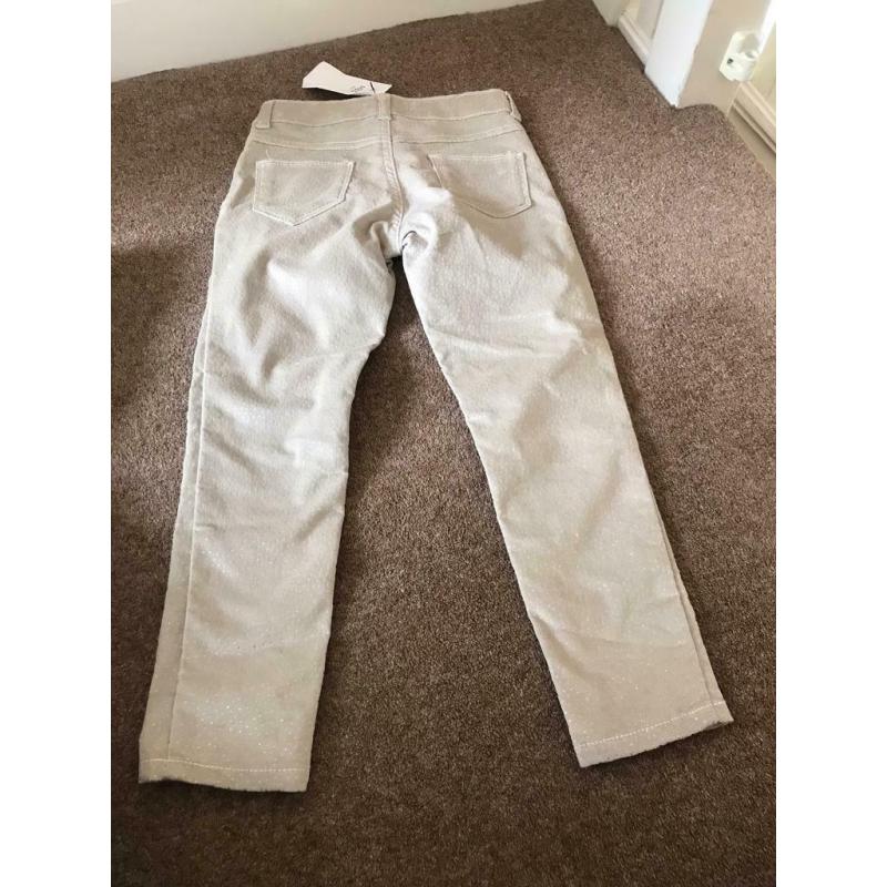 Girls M&S sparkly trousers age 6-7 BNWT