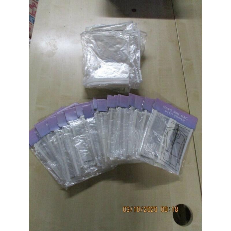 35 Suit bags - Garment storage bag c/w zipper - PVC cover - Cloths storage for moving
