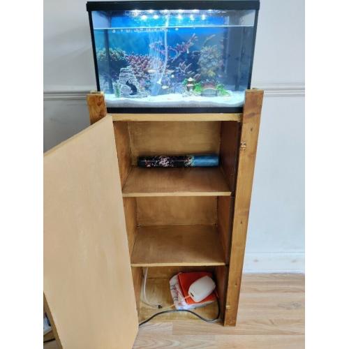 Fish tank, fish and cabinet for sale, includes everything you need to keep fish
