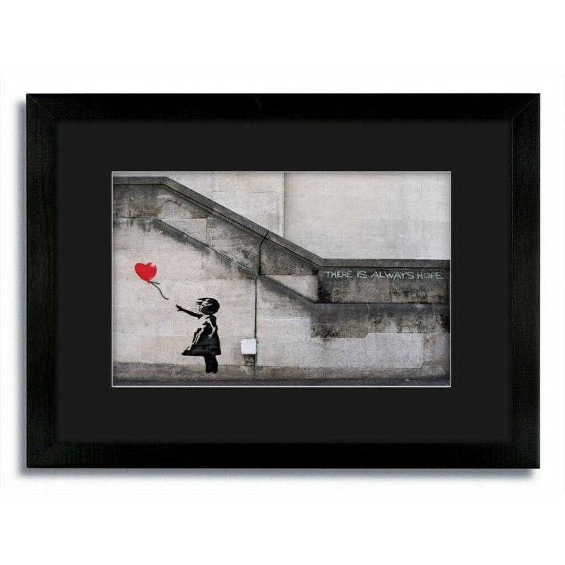 Banksy Poster Balloon Girl There is Always Hope Street Art A2 Paper Laminated Encapsulated Graffiti