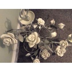 Vintage Chabby Chic Ceramic Rose Chandelier