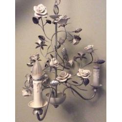 Vintage Chabby Chic Ceramic Rose Chandelier