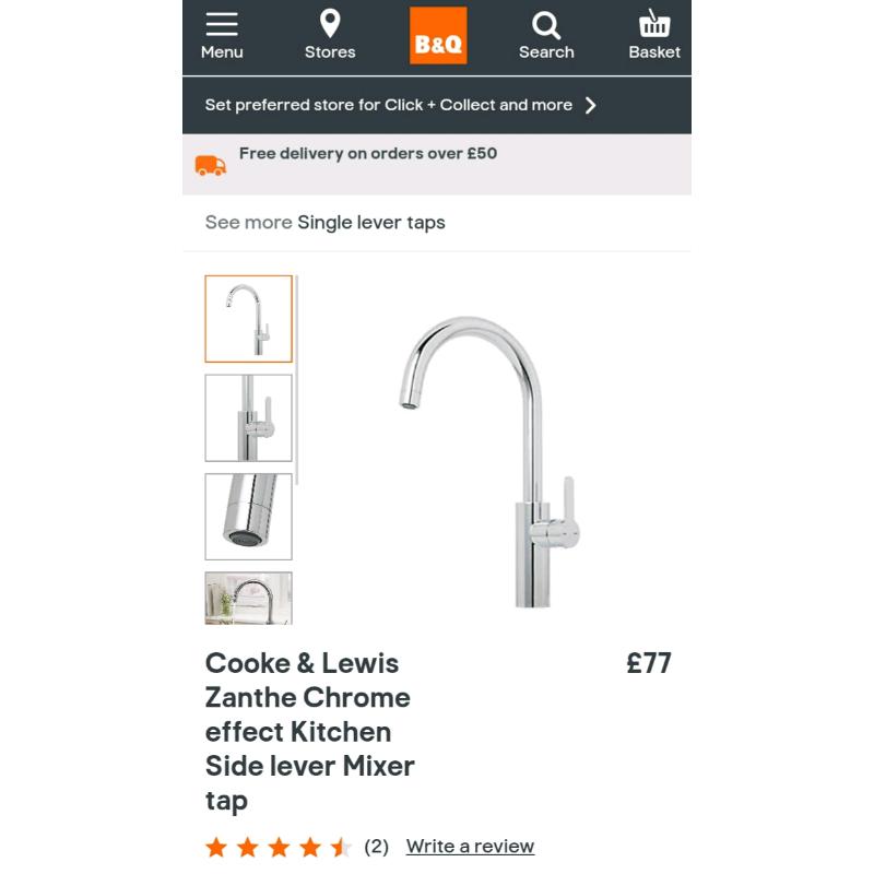 Kitchen mixer tap new cooke &lewis