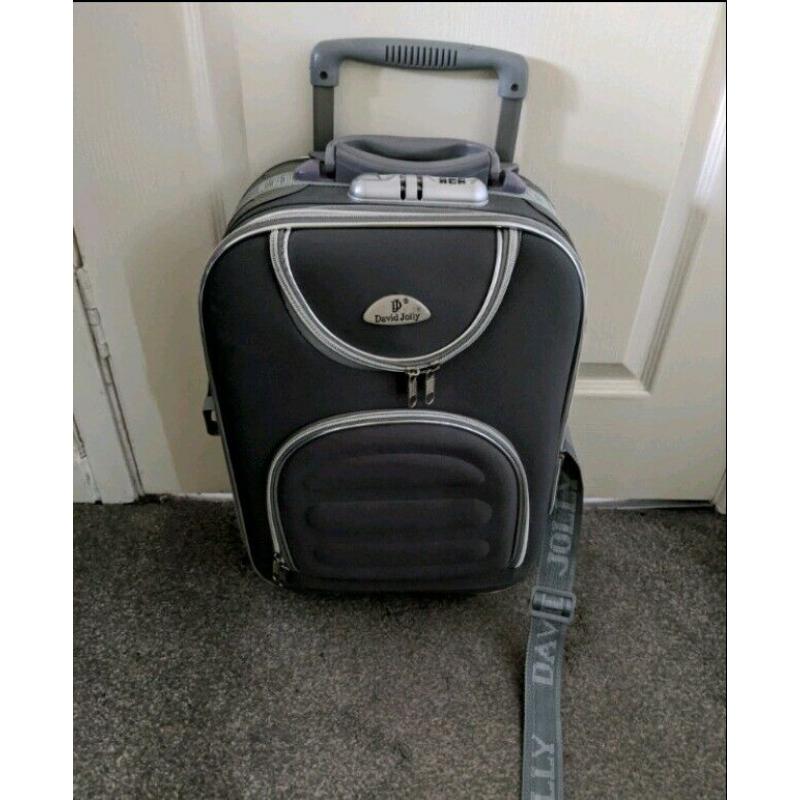 David Jolly branded - small carry on suitcase -Like new - used once with lock on top.