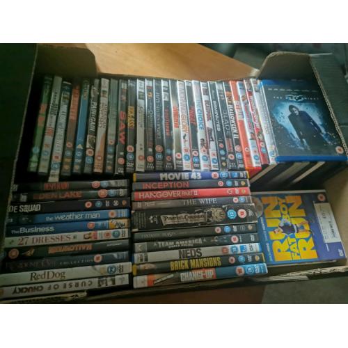 Around 30/40 dvds and 2/3 Blu-Ray