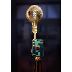 Upcycled Vintage 1930s Art Deco Kodak Beau Blue Tripod Lamp