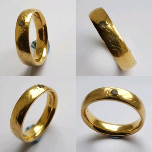 Mens handmade unique wedding band