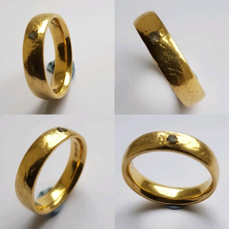 Mens handmade unique wedding band