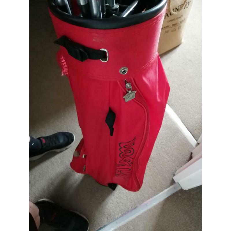 Golf clubs and bag