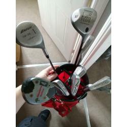 Golf clubs and bag