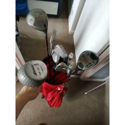 Golf clubs and bag