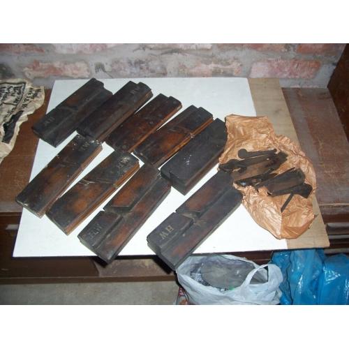 9 Vintage Wooden Moulding Planes