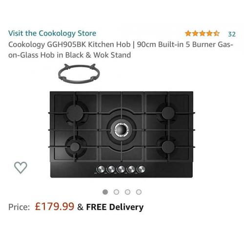 Brand new hob 900 5 burner in black