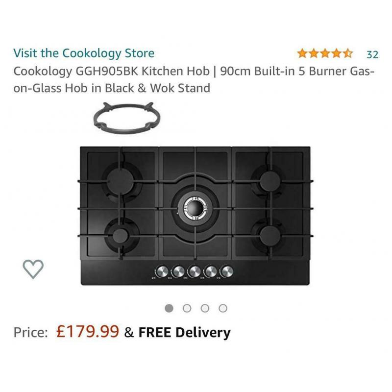 Brand new hob 900 5 burner in black