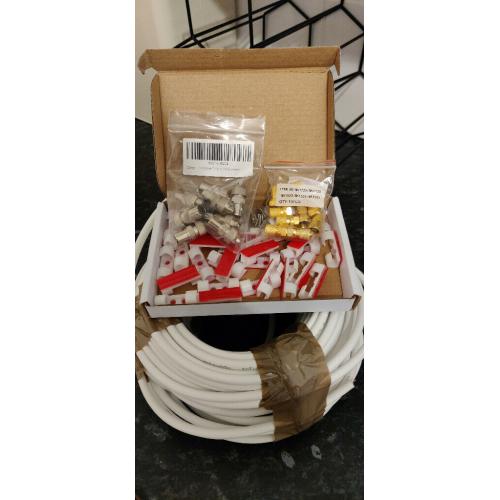 30m (98.43 ft.) HQ Satellite Coaxial Cable 130dB - White (NEW)