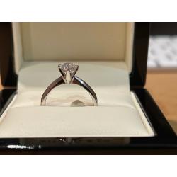 0.75ct round brilliant cut D SI1 XXX GIA certified diamond bespoke platinum ring size K