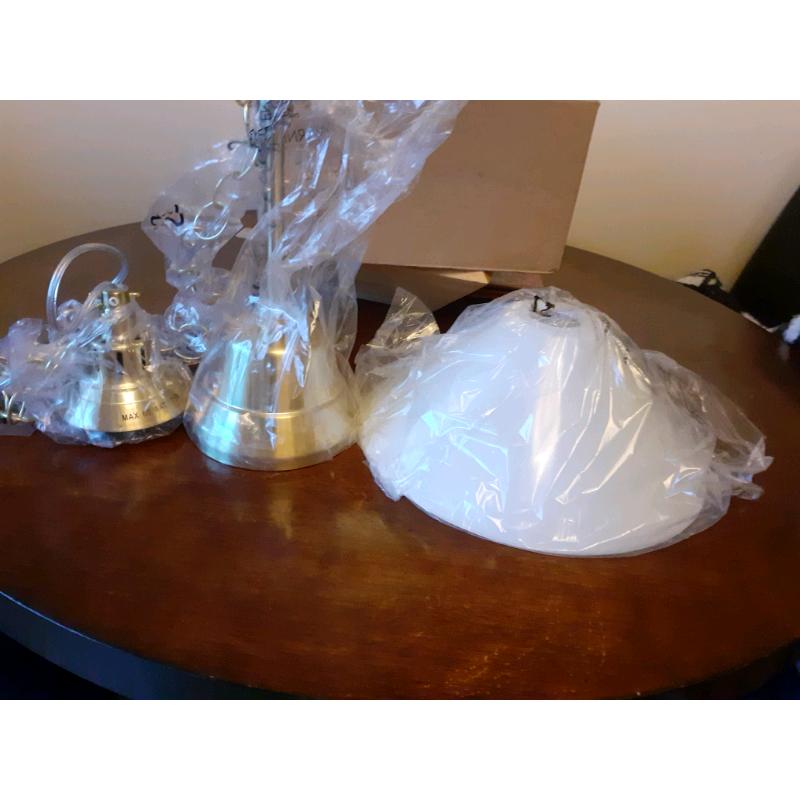 2 White Glass Lampshades (IKEA)