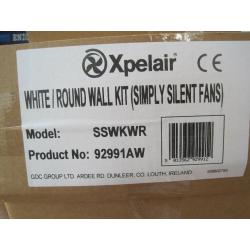 4 * NEW Xpelair Easy-Fit Wall Vent Kit with White Round Grille SSWKWR 100mm (4 inch) (w) 350mm (l)