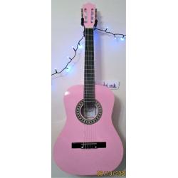 HERALD 3/4 Classical size guitar finished in Pink. New Strings just fitted and cleaned