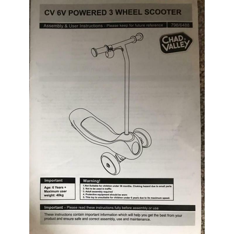 Chad Valley 3 wheel electric scooter