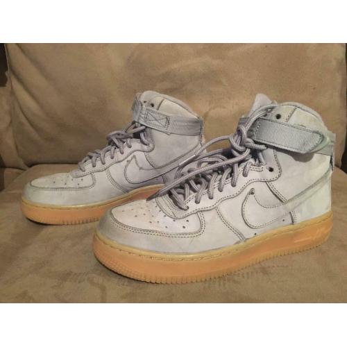 NIKE AIR FORCE 1 HIGH TOP TRAINERS UK4 Grey.