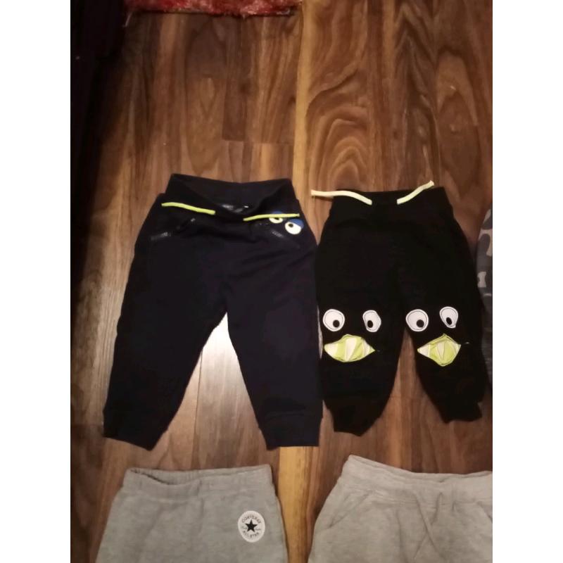 Bundle of boys tracksuit bottoms ages 9-12 and 12-18 months